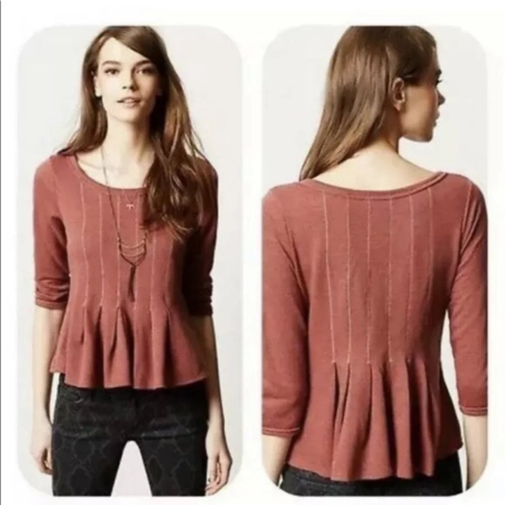 Anthropologie- Saturday Sunday Pleated Peplum Top